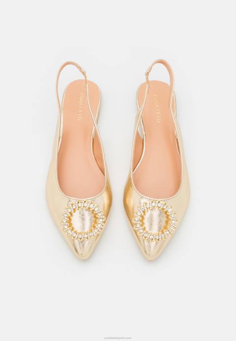 mujer bailarinas destalonadas doradas Anna Field 84Z82185