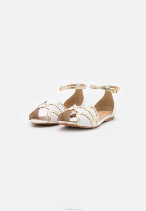 mujer bailarinas peeptoe de piel blancas Anna Field 84Z82087