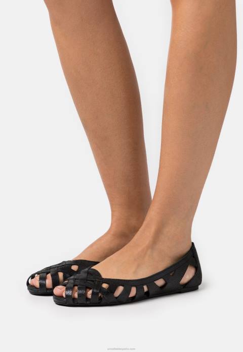 mujer bailarinas peeptoe de piel negras Anna Field 84Z82148