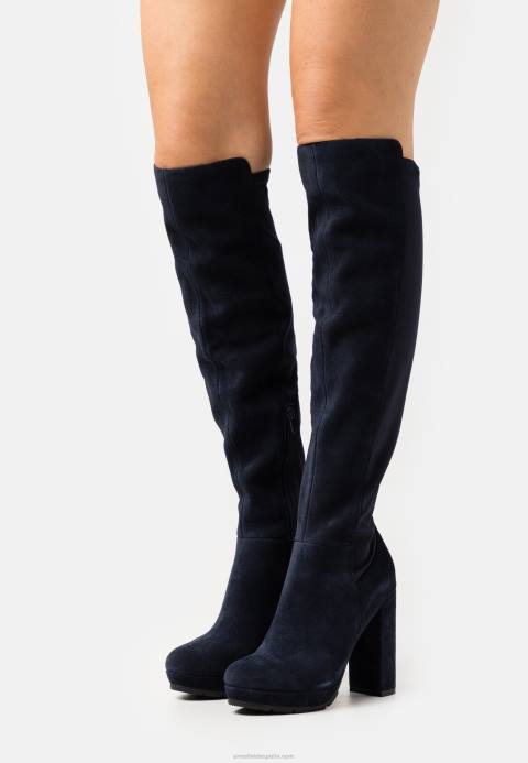 mujer botas mosqueteras de piel azul oscuro Anna Field 84Z82243