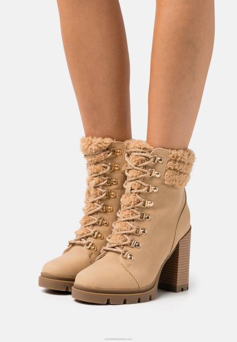 mujer botines de piel con cordones beige Anna Field 84Z82024