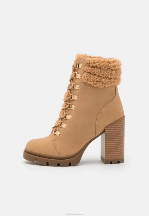 mujer botines de piel con cordones beige Anna Field 84Z82024