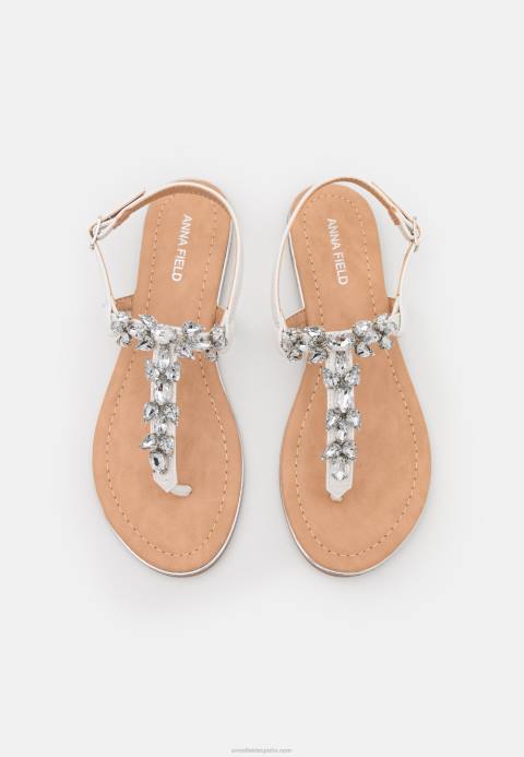 mujer sandalias con barra en T blancas Anna Field 84Z81528