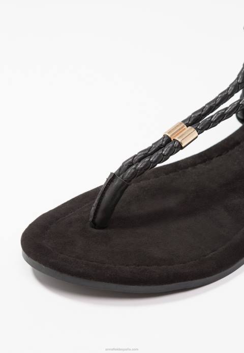 mujer sandalias con barra en T negras Anna Field 84Z81500