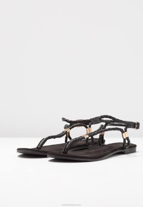 mujer sandalias con barra en T negras Anna Field 84Z81500