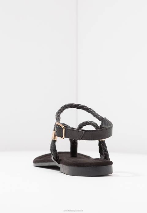 mujer sandalias con barra en T negras Anna Field 84Z81500