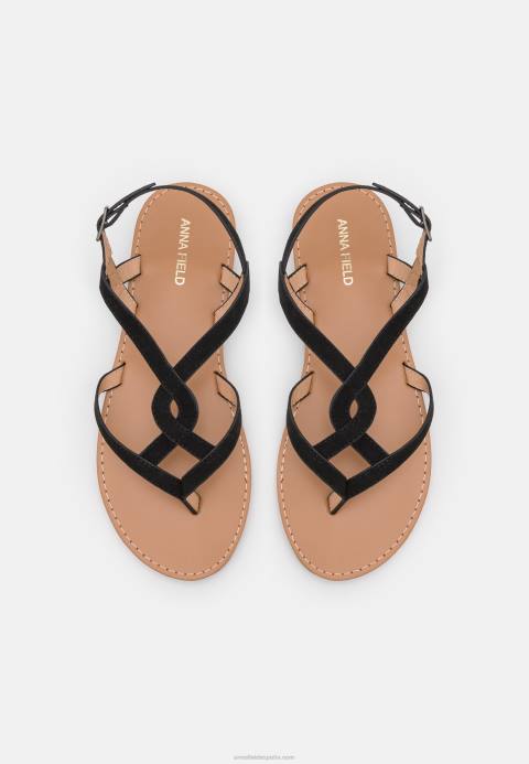 mujer sandalias con barra en T negras Anna Field 84Z81531