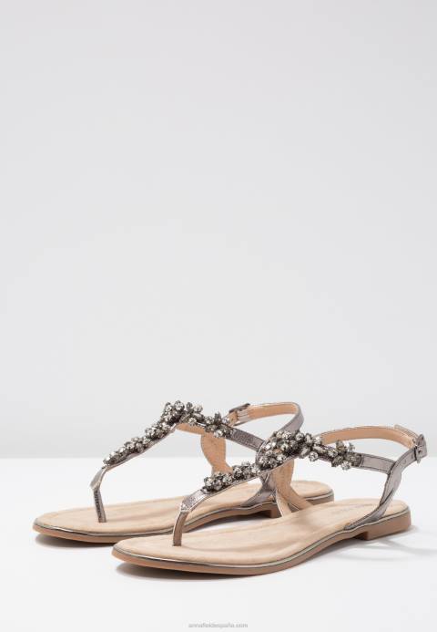 mujer sandalias con tira en T gunmetall Anna Field 84Z81515