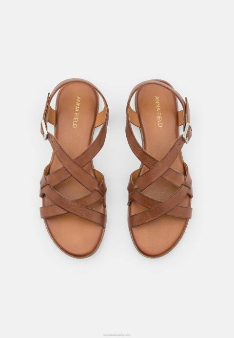 mujer sandalias de cuero coñac Anna Field 84Z81284