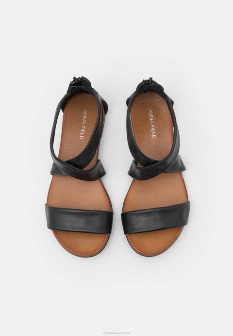 mujer sandalias de cuero negro Anna Field 84Z81280