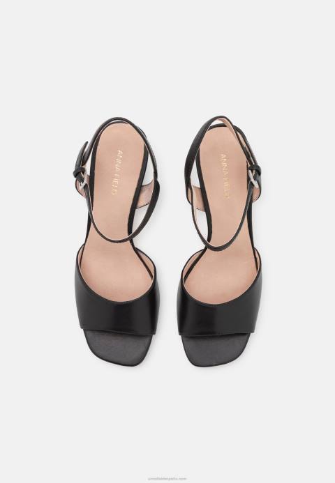 mujer sandalias de cuero negro Anna Field 84Z81369