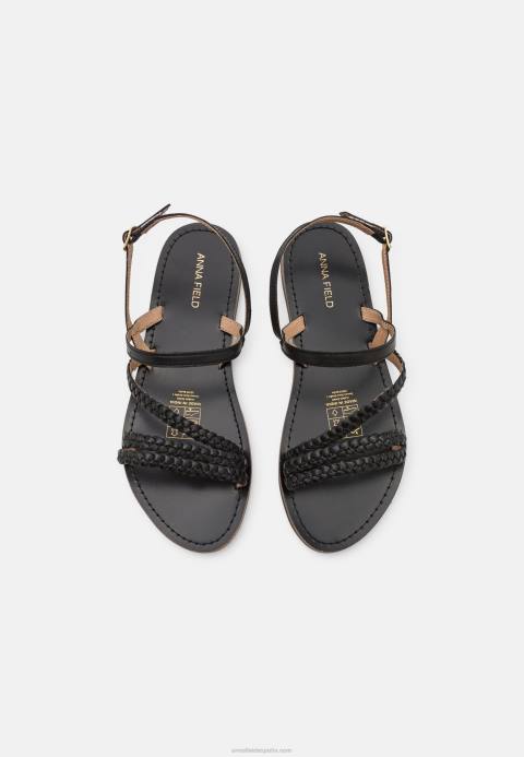 mujer sandalias de cuero negro Anna Field 84Z81379