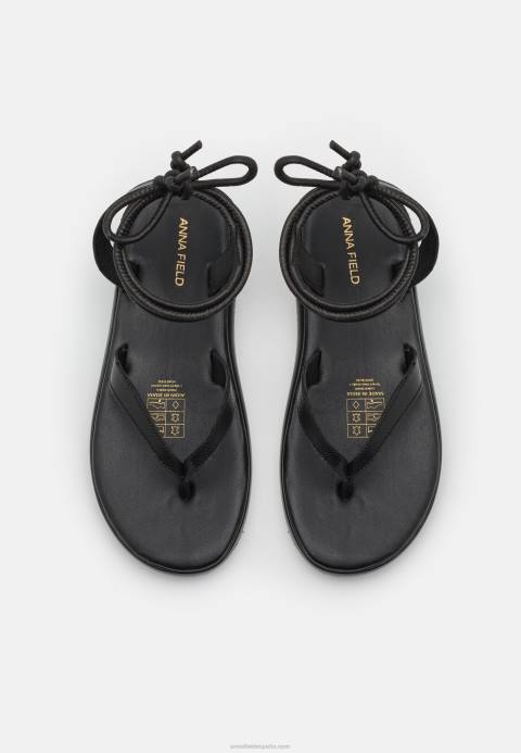 mujer sandalias de cuero negro Anna Field 84Z81386