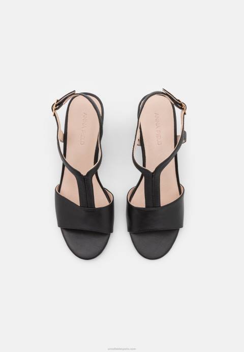 mujer sandalias de cuero negro Anna Field 84Z81417
