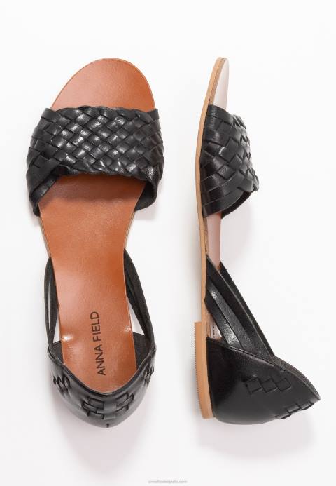 mujer sandalias de cuero negro Anna Field 84Z81420