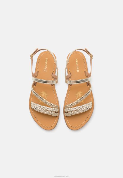mujer sandalias de cuero oro Anna Field 84Z81337
