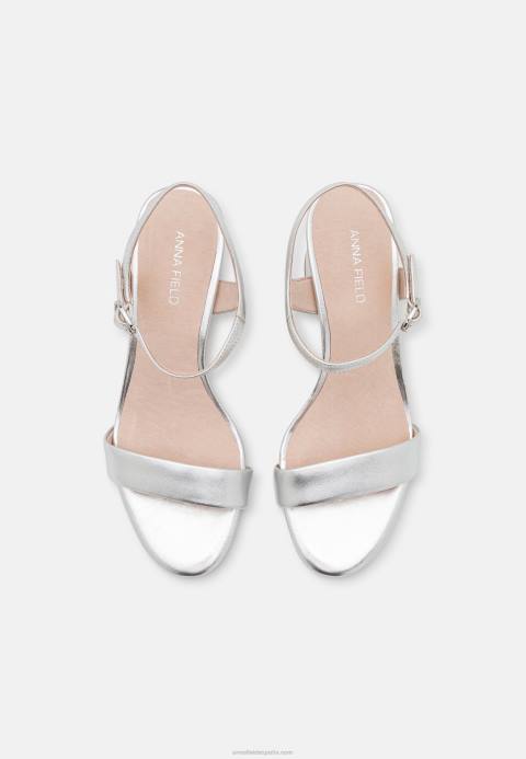 mujer sandalias de cuero plata Anna Field 84Z81362