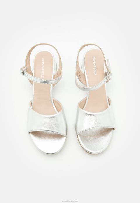 mujer sandalias de cuero plata Anna Field 84Z81388