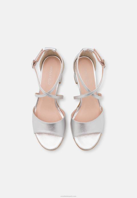mujer sandalias de cuero plata Anna Field 84Z81427