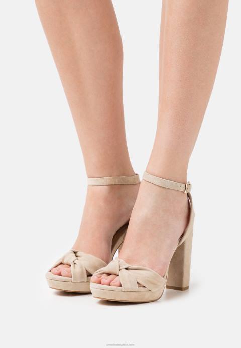 mujer sandalias de piel con tacón alto beige Anna Field 84Z81578