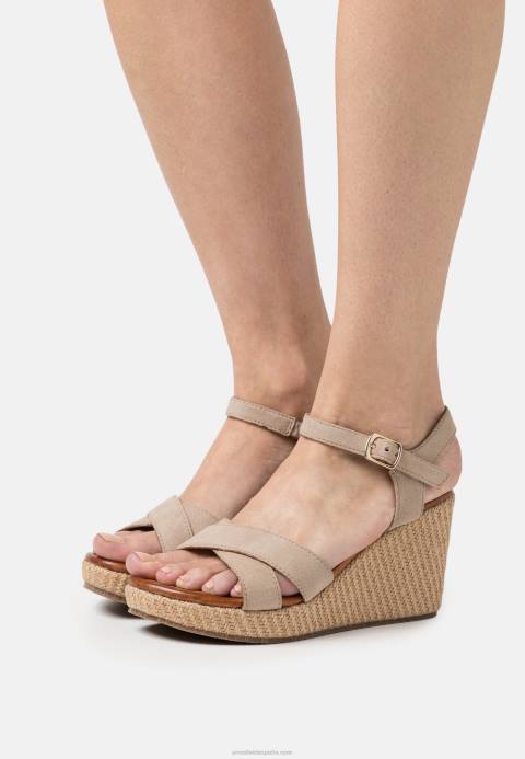 mujer sandalias de piel con tacon gris Anna Field 84Z81466