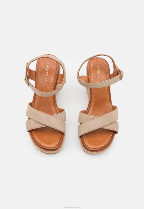 mujer sandalias de piel con tacon gris Anna Field 84Z81466
