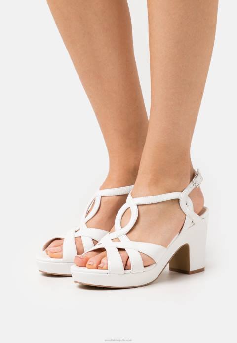 mujer sandalias de plataforma de cuero blanco Anna Field 84Z81559
