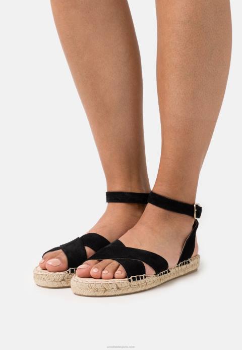 mujer sandalias de plataforma de cuero negro Anna Field 84Z81579