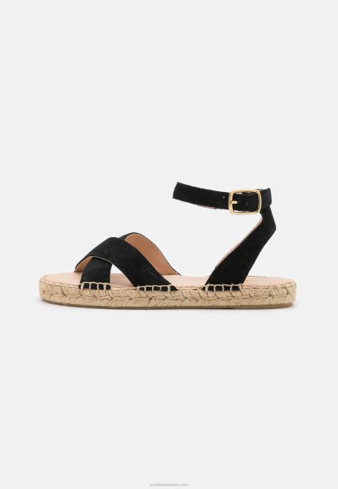 mujer sandalias de plataforma de cuero negro Anna Field 84Z81579