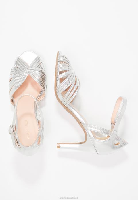 mujer sandalias de tacón alto plateadas Anna Field 84Z81241