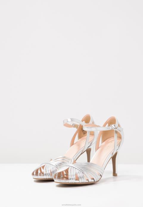 mujer sandalias de tacón alto plateadas Anna Field 84Z81241