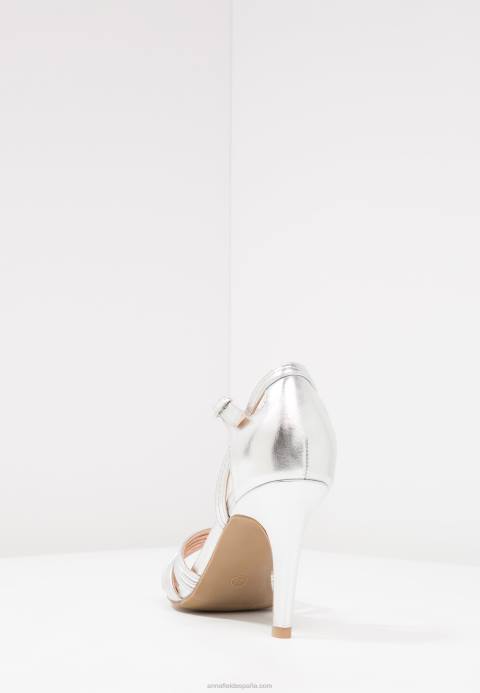 mujer sandalias de tacón alto plateadas Anna Field 84Z81241