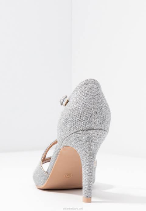 mujer sandalias de tacón alto plateadas Anna Field 84Z81255