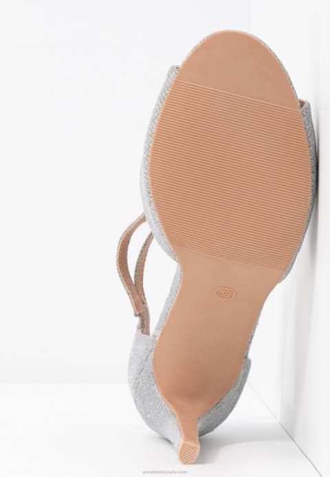 mujer sandalias de tacón alto plateadas Anna Field 84Z81255