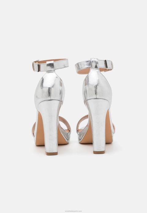 mujer sandalias de tacón alto plateadas Anna Field 84Z81556