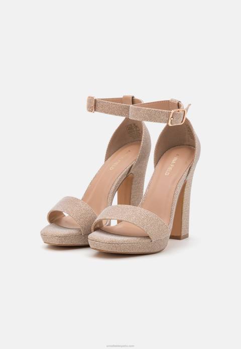 mujer sandalias de tacón oro rosa Anna Field 84Z81566