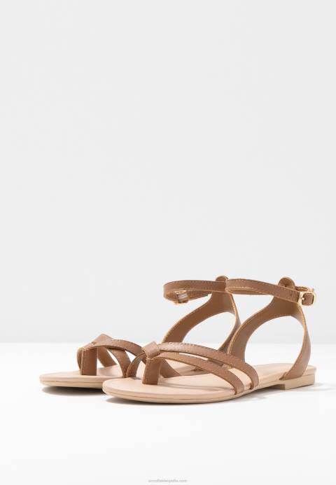 mujer sandalias de tira en T de piel coñac Anna Field 84Z81513