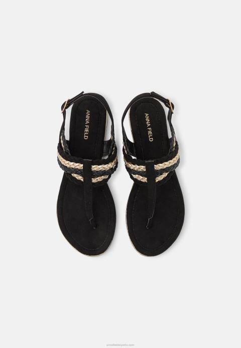 mujer sandalias t-bar negro/dorado Anna Field 84Z81503