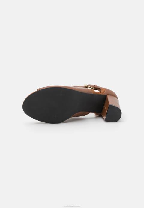 mujer sandalias tobilleras de piel coñac Anna Field 84Z81333