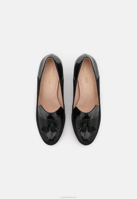 mujer tacones clásicos de cuero negro Anna Field 84Z81686