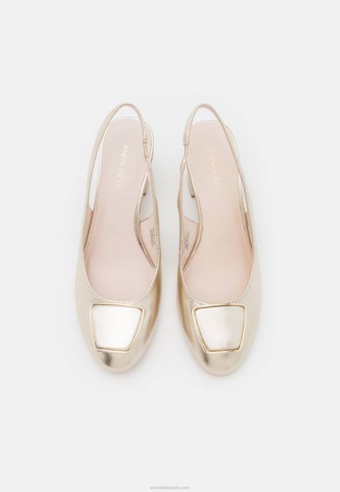 mujer tacones clasicos de cuero dorados Anna Field 84Z81630