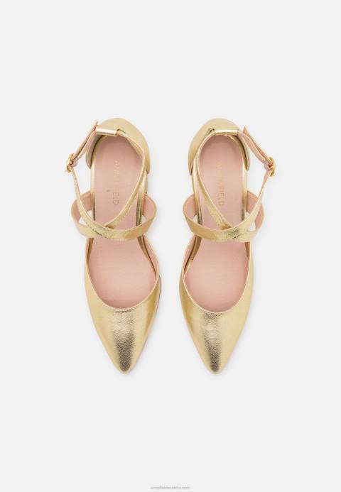 mujer tacones clasicos de cuero dorados Anna Field 84Z81639