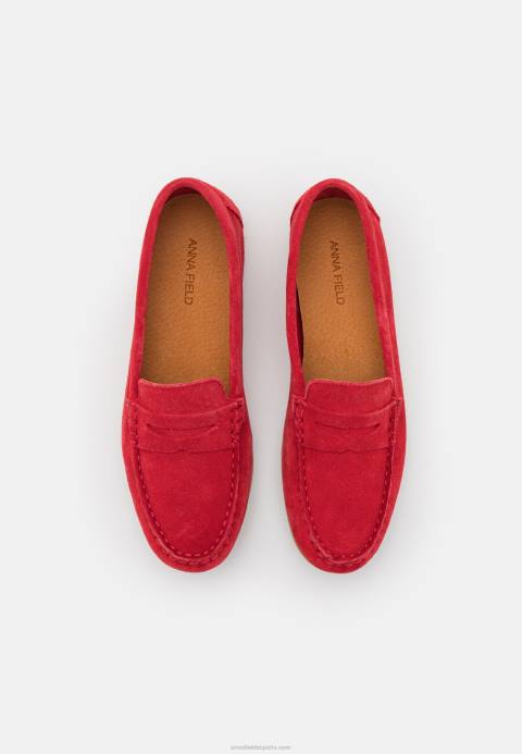 mujer mocasines de cuero rojo Anna Field 84Z81861