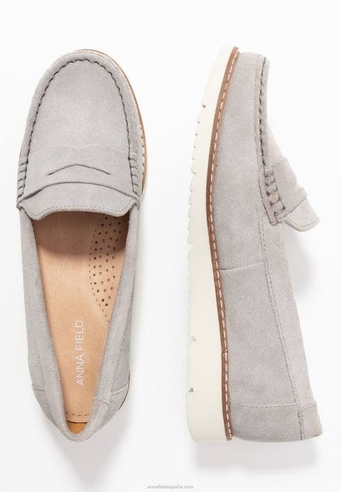 mujer slip-on confort piel gris Anna Field 84Z81784