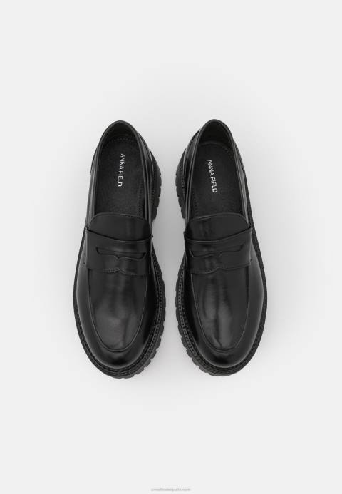 mujer slip-ons de cuero negro Anna Field 84Z81791