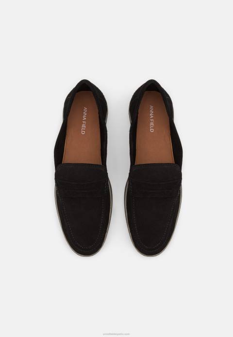 mujer slip-ons de cuero negro Anna Field 84Z81794