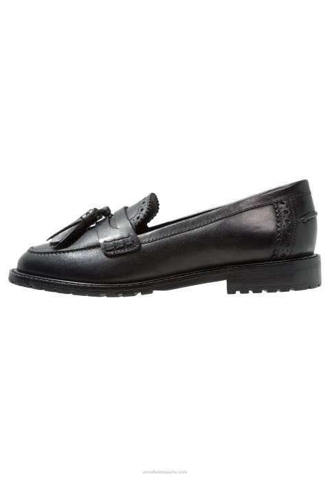 mujer slip-ons de cuero negro Anna Field 84Z81829