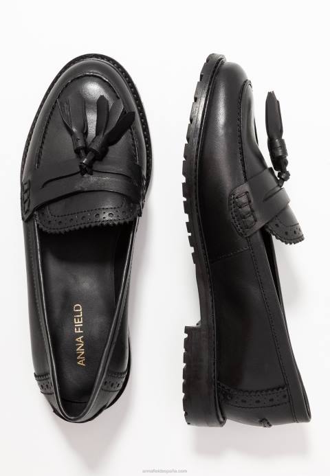 mujer slip-ons de cuero negro Anna Field 84Z81829